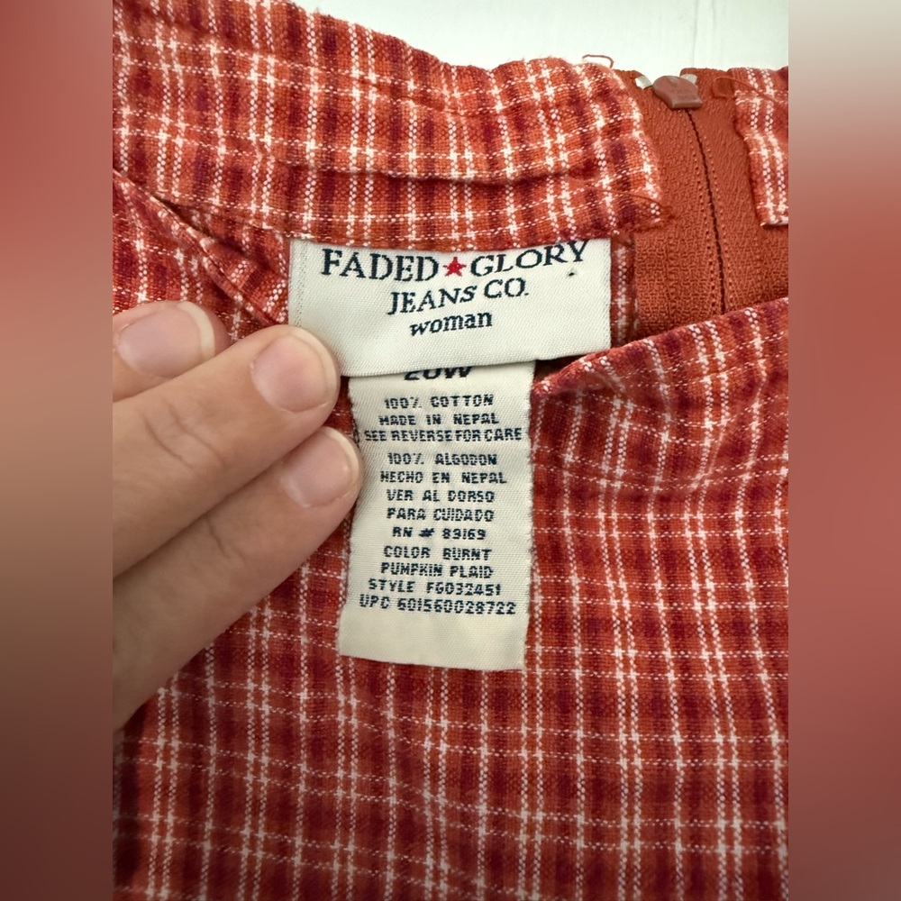 Vintage 90s Y2K Faded Glory Red Gingham Mini Dress - Picture 3 of 5